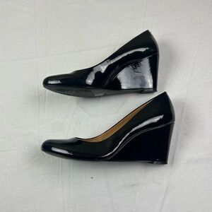 J. Crew Black Patent Leather Wedge Pumps